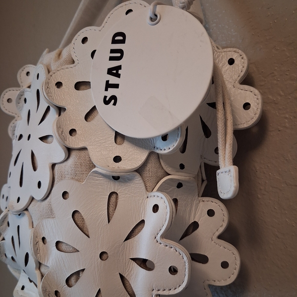 NWT STAUD White Floral Cutout Mini Bag - Picture 3 of 4